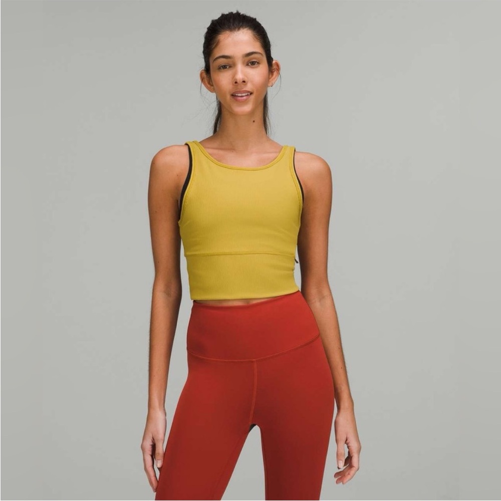 Lululemon Power Pivot Ribbed Tank Auric Gold